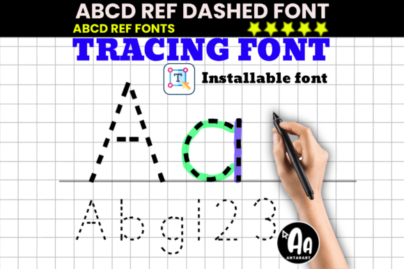 Abcd Ref Dashed Dotted Tracing Font