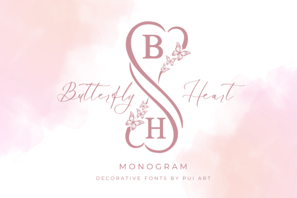 Butterfly Heart Monogram Font