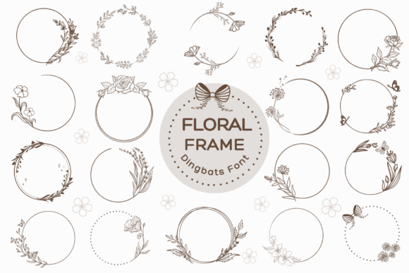 Floral Frame Font for Elegant Design
